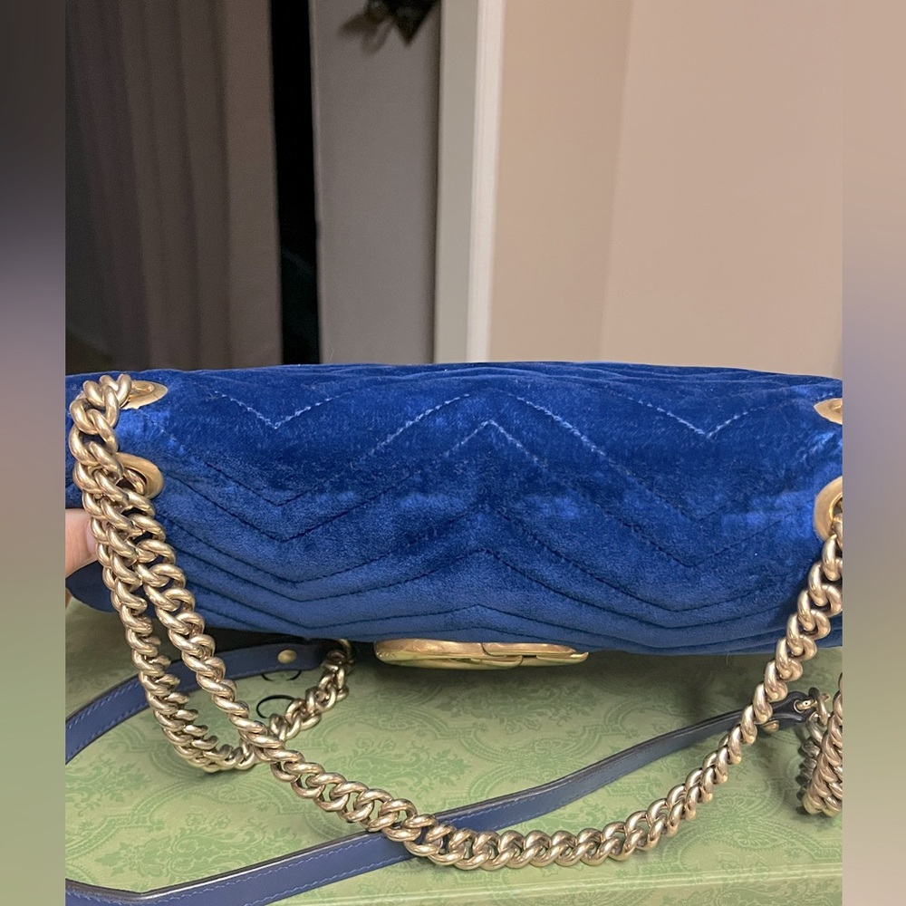 Gucci Big Blue Velvet Shoulder Bag(big size, not the mini/small) - Picture 7 of 16